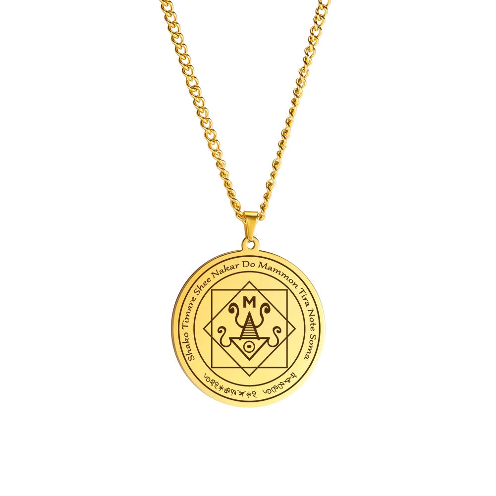 Mammon Talisman Pendant Necklace — Gold
