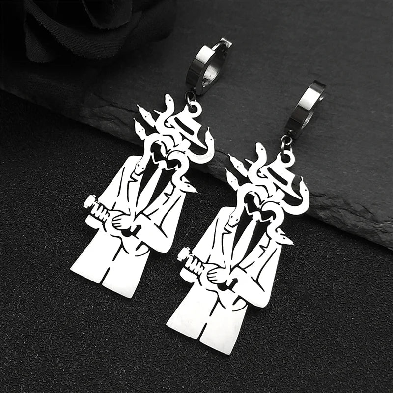 Snake Guitar Steel Earrings Trend Coiled