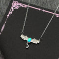 925 Silver Bat Zircon Pendant — Silver