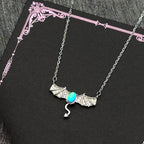925 Silver Bat Zircon Pendant — Silver