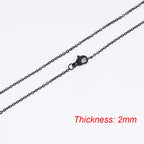 Fnixtar 10Pcs Chain Necklaces 40/45/50/55/60cm Stainless Steel Flat Cable Chain 1/1.5/2mm DIY Jewelry Accessories