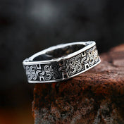 Knotwork Viking Rune Ring — Stainless Steel
