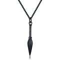 Gold Spear Pendant Necklace Box Chain Statement