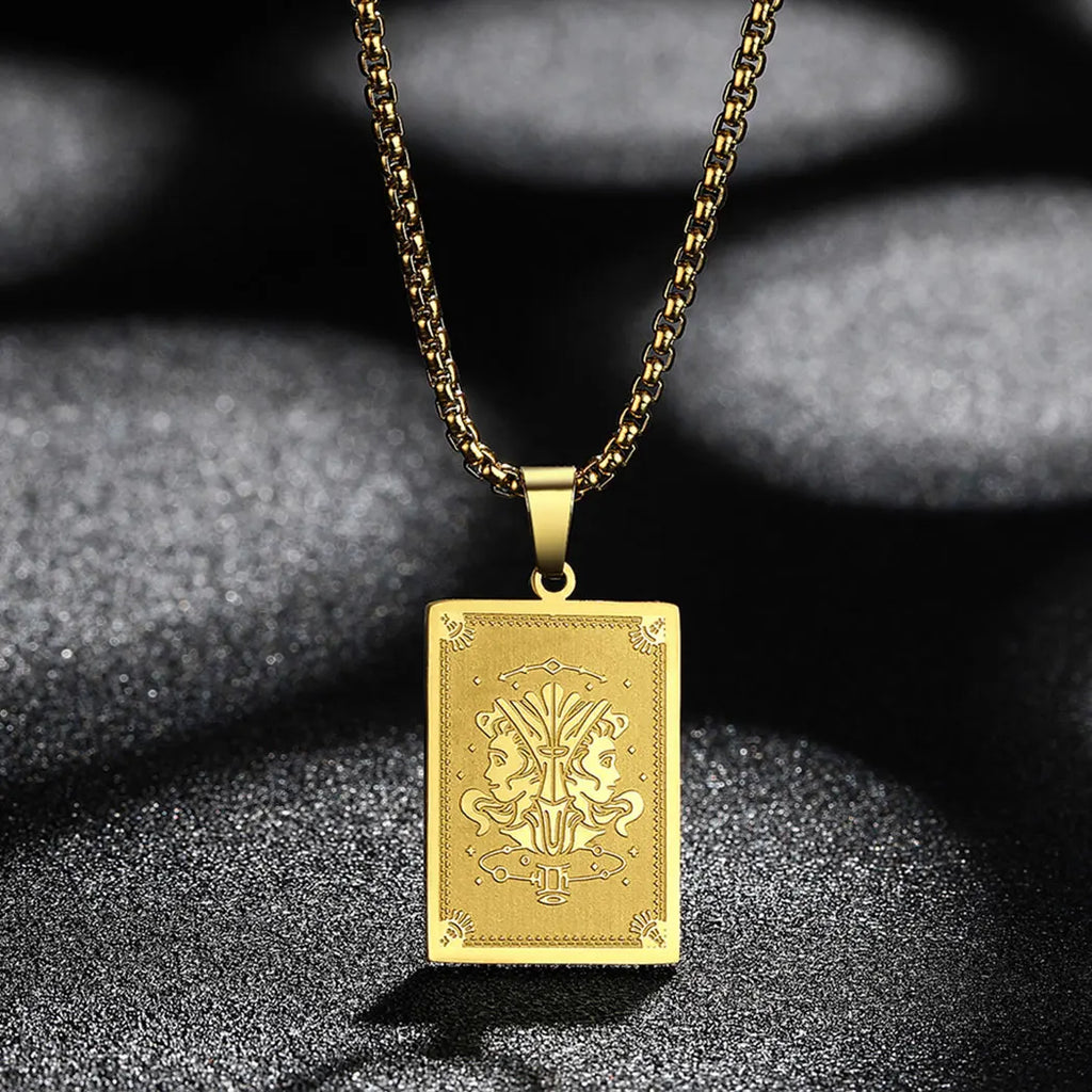 Zodiac Sign Capricorn Pendant Necklace for Women Men 12 Constellation Jewelry Choker Charm Chain Birthday Gift Female Collar