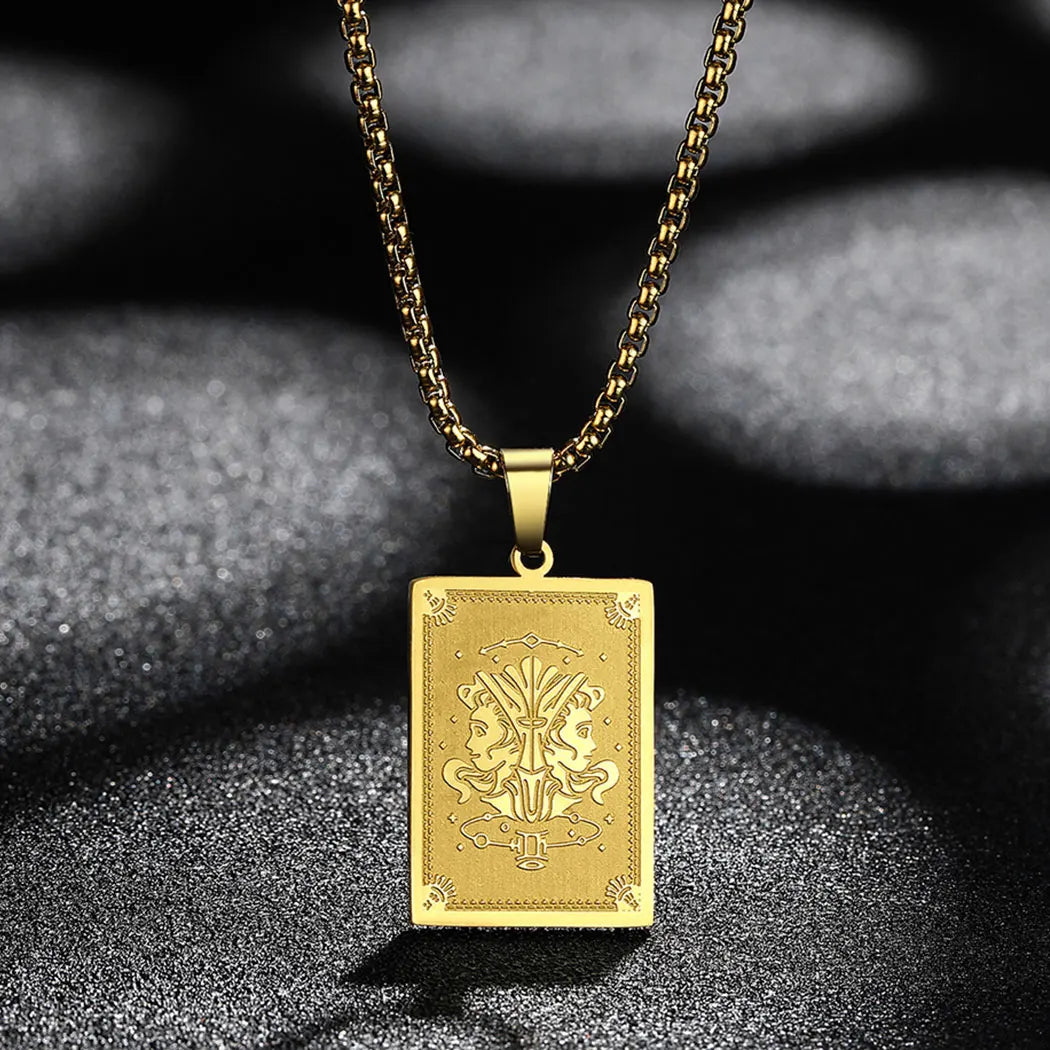 Zodiac Sign Capricorn Pendant Necklace for Women Men 12 Constellation Jewelry Choker Charm Chain Birthday Gift Female Collar