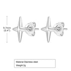 Black Star Stud Earrings — Stainless Steel