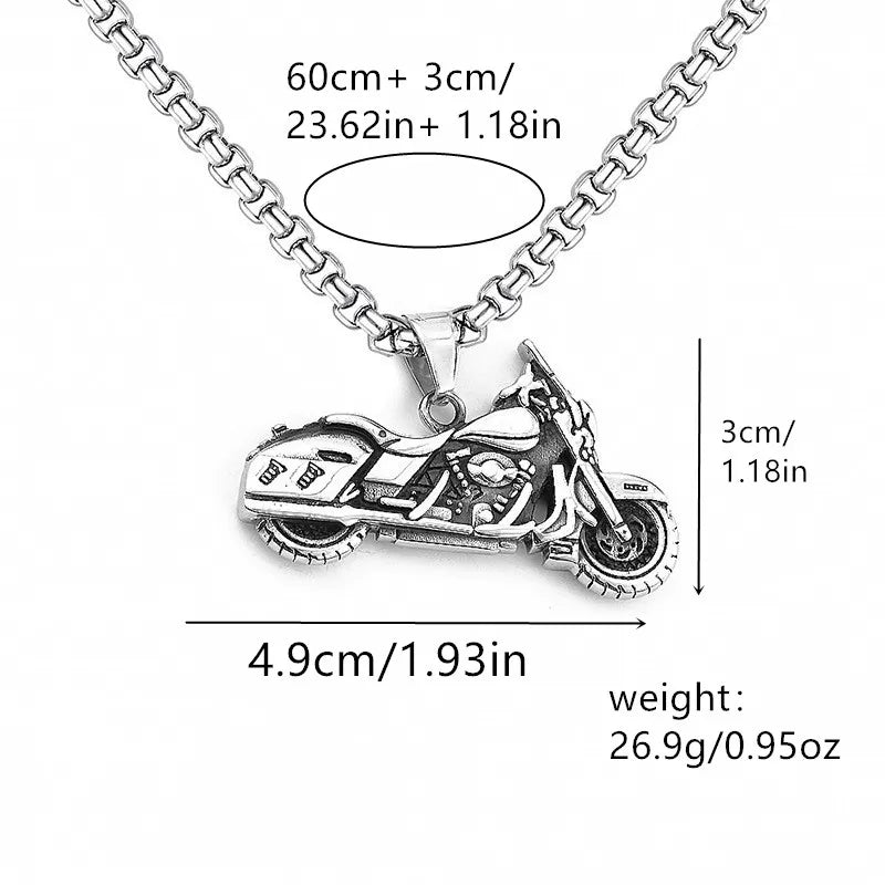 Motorcycle Stainless Steel Pendant Necklace