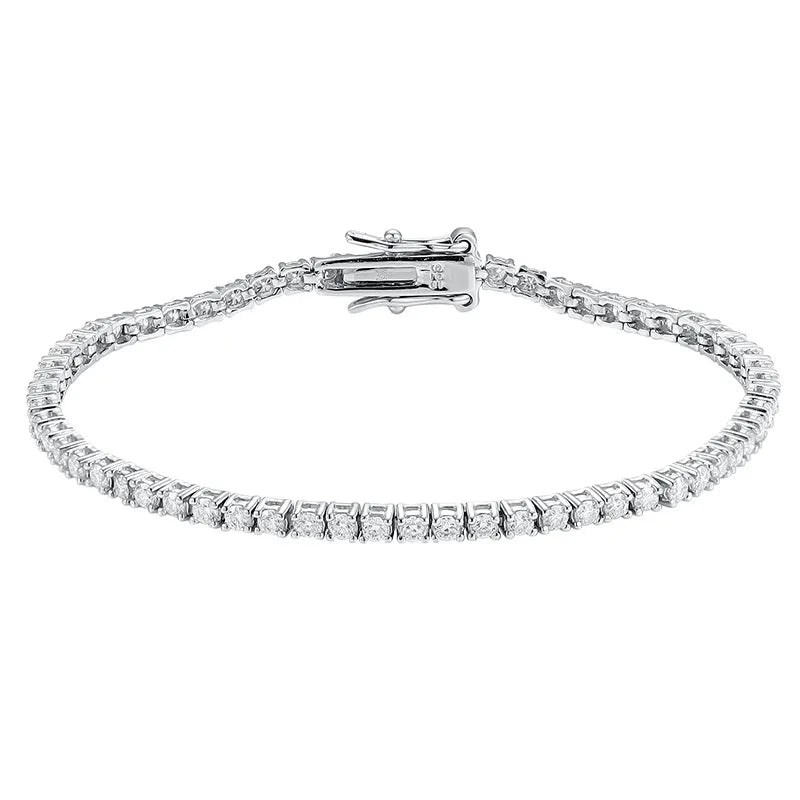 7mm 925 Sterling Silver Moissanite Bracelet 3mm D VVS1 Diamond with GRA for Women Sparkling Wedding Party Fine Jewelry