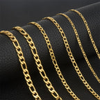 Bwise 2022 Fashion Classic Figaro Chain Necklace Men Stainless Steel Long Necklace For Men Women Chain Jewelry