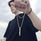 Silver Minimal Spiral Pendant Necklace Stainless
