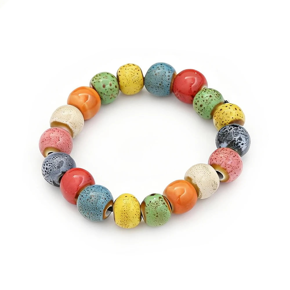 Rope Ceramic Bead Bracelet — Stainless Steel