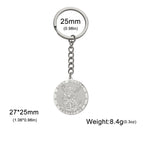 Teamer Archangel Michael Emboss Pendant Keychain Lucky Amulet Protection Stainless Steel Vintage Jewelry Wholesale 2026 New
