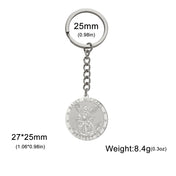 Teamer Archangel Michael Emboss Pendant Keychain Lucky Amulet Protection Stainless Steel Vintage Jewelry Wholesale 2026 New