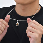Tiger Eye Stone Pendant — Stainless Steel