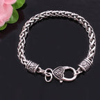 Wheat Chain Bracelet 20cm Heart Lobster Clasp Thick — Silver-Tone