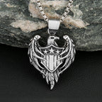 Eagle Steel Pendant Double Sided Retro Army Punk