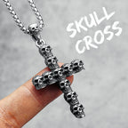 Skull Cross Pendant Necklace — 316L Stainless