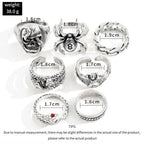 Spider Bat Skull Snake Ring Set — Stainless Steel