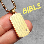 Bible Gemstone Pendant — Stainless Steel