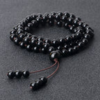 108 Black Lava Onyx Stone Beaded Prayer Bracelet & Necklace For Men Women 6mm Natural Stone Bracelet Charm Jewelry Gift