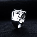 Iced Out Cross Ring — Two-Tone Silver Gold