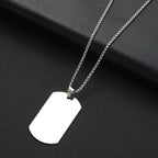 New Arrival 316L Stainless Steel Dog Tag Military Tag Pendant Necklace Fashion Unisex Accessories For Men and Women