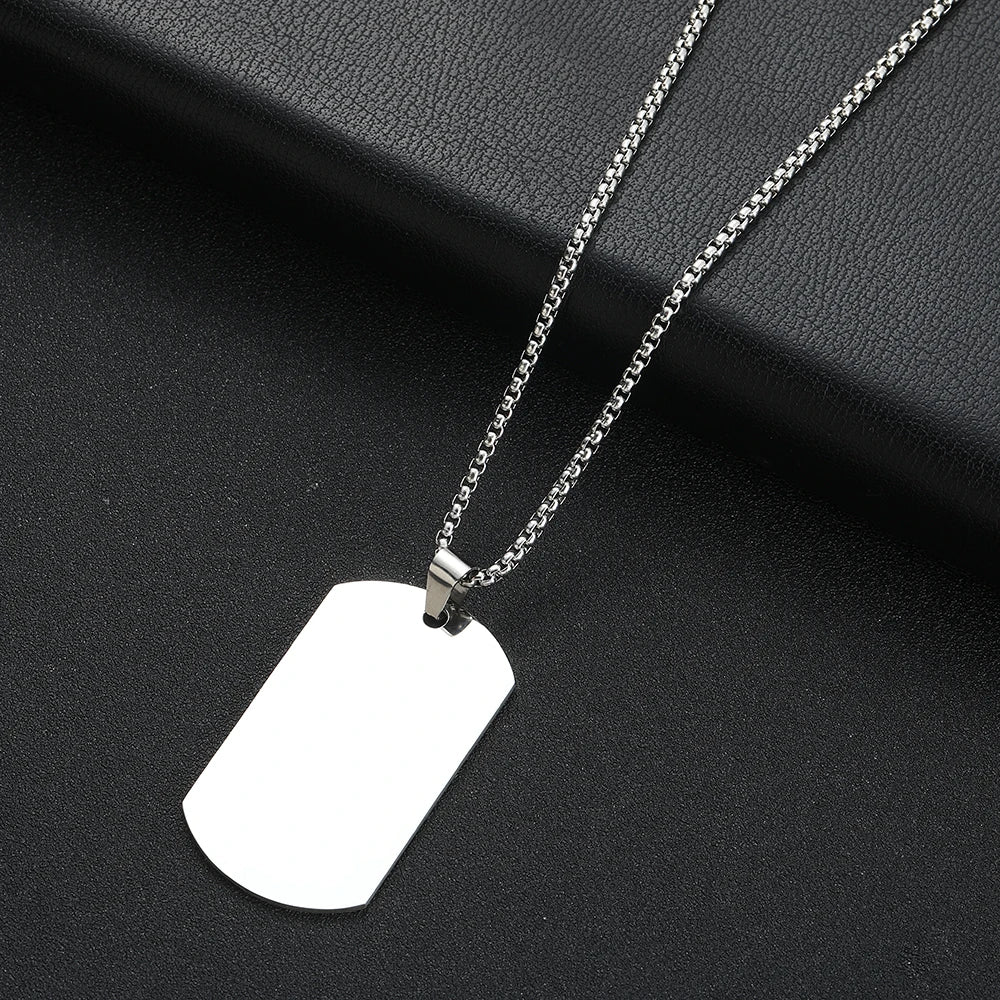New Arrival 316L Stainless Steel Dog Tag Military Tag Pendant Necklace Fashion Unisex Accessories For Men and Women