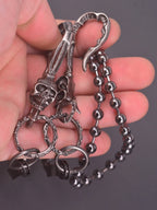 Black Large Skull Ball Bead Wallet Chain — Biker Jeans 6mm