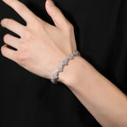 THE BLING KING 11mm Full Cross Charm Chain Bracelet For Men Sparkle Iced Out 5A+ Cubic Zirconia Tennis Link Hip Hop Punk Jewelry