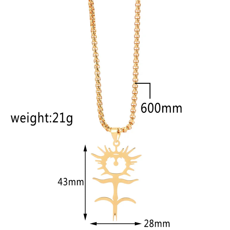 Gothic Hollow Sigil Pendant Necklace — Box Chain