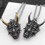 Samurai Devil Mask Pendant Necklace