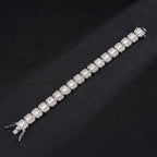 Iced Out Square Cluster Tennis Chain Bracelet 12mm — Two-Tone