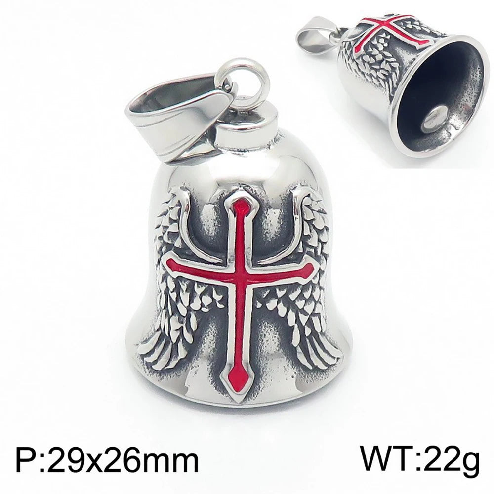 Guardian Angel Wings Bell Necklace — Stainless Steel
