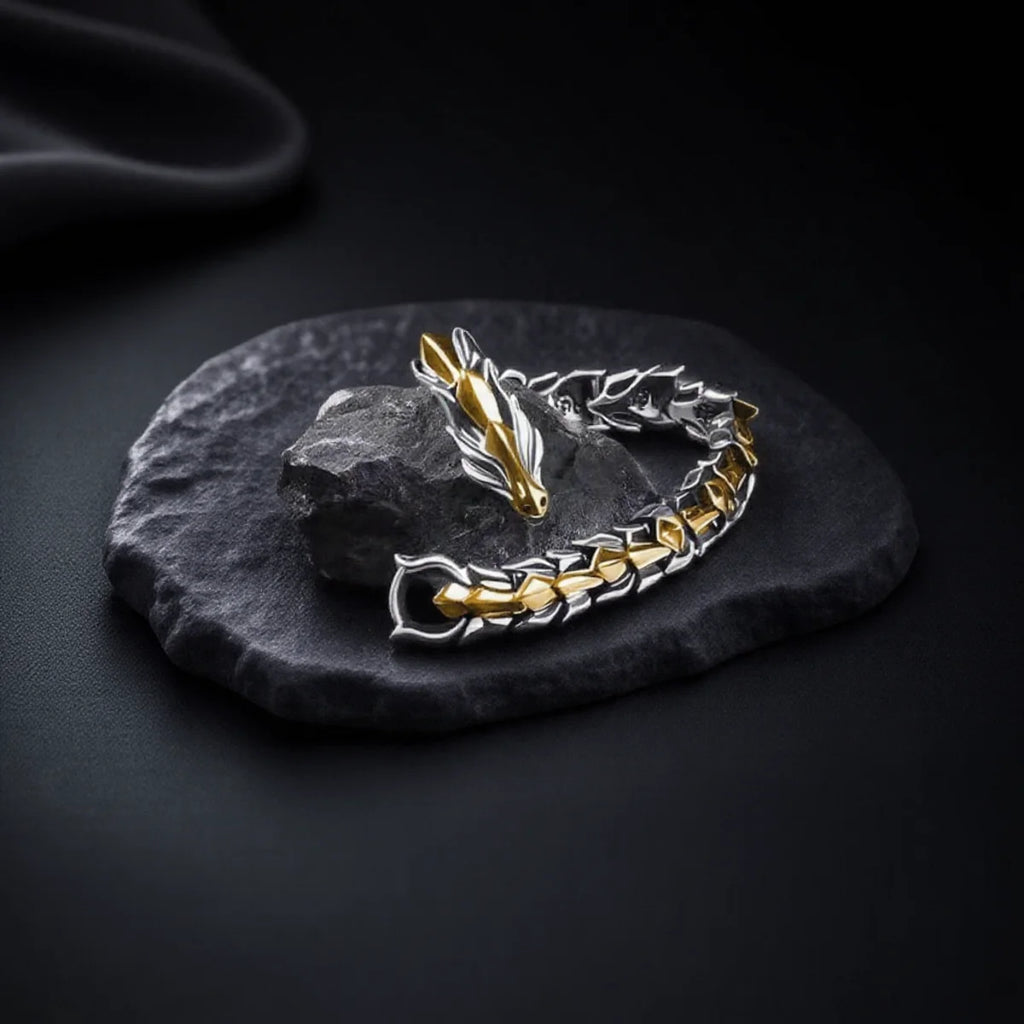 Mens Dragon Bracelet Curb Chain Gothic Biker Link Cuff Wristband 1PC Men's Accessories Gift for Him