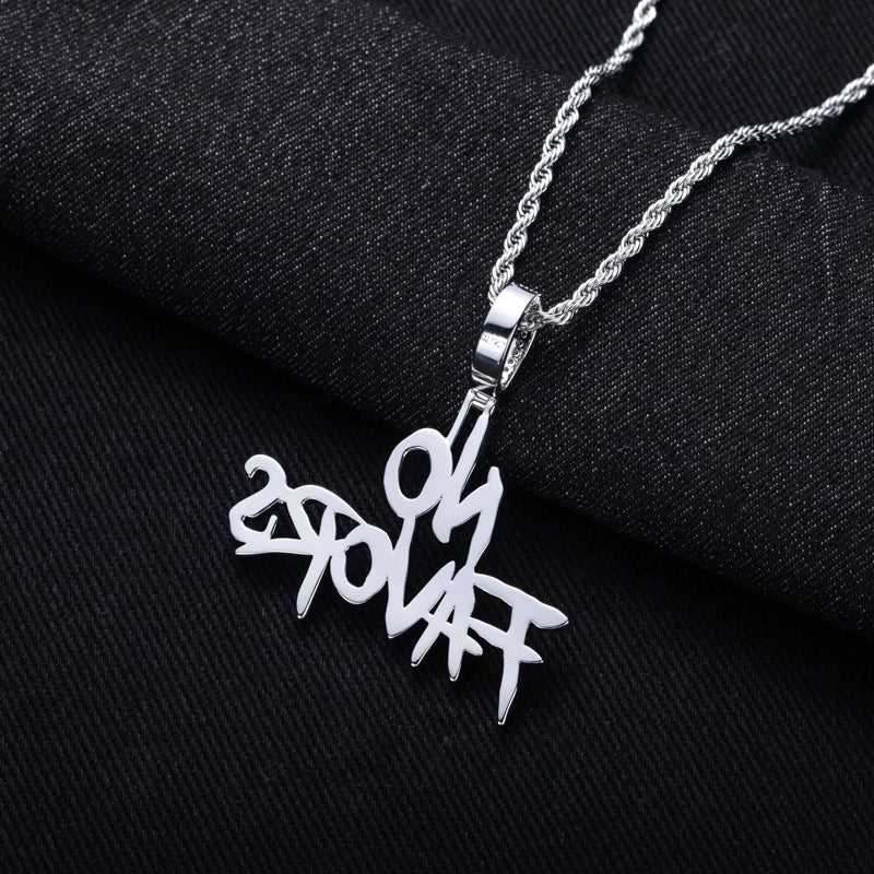 Iced Out Letter Pendant — 14K Gold