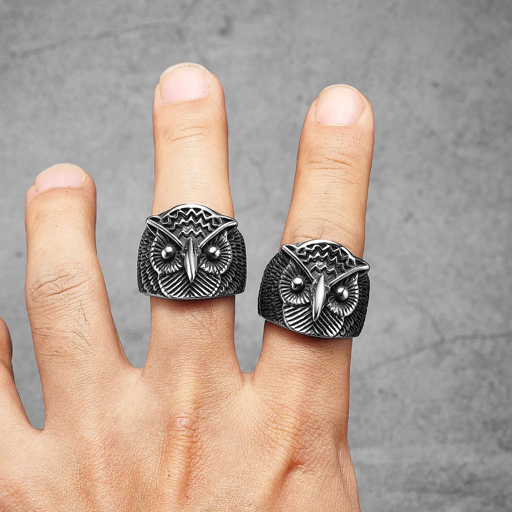 Owl Bird Ring — Stainless Steel