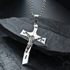 Christian Jesus Cross Pendant — Stainless Steel