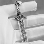Vikings Warrior Odin Sword Necklace Stainless Steel Men's Fashion Amulet Pendant Vintage Punk Charm Nordic Jewelry