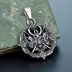 Samurai Oni Mask Pendant Necklace — Stainless Steel