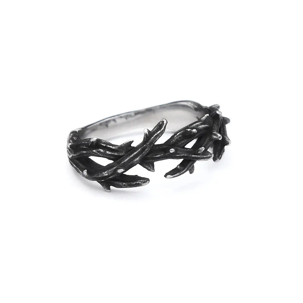 Viking Steel Ring Vintage Hollow Out Thorns