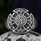 Viking Norse Cross Amulet Ring — Stainless Steel