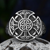 Viking Norse Cross Amulet Ring — Stainless Steel