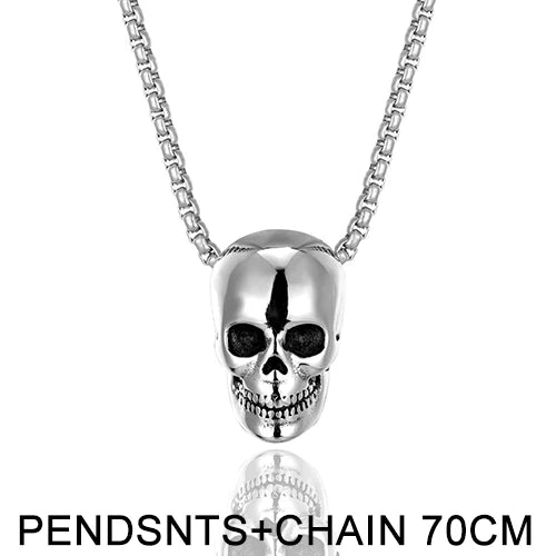Gothic Skull Stainless Steel Pendant Necklace