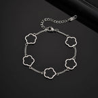 Five Leaf Flower Bracelet — Stainless Steel