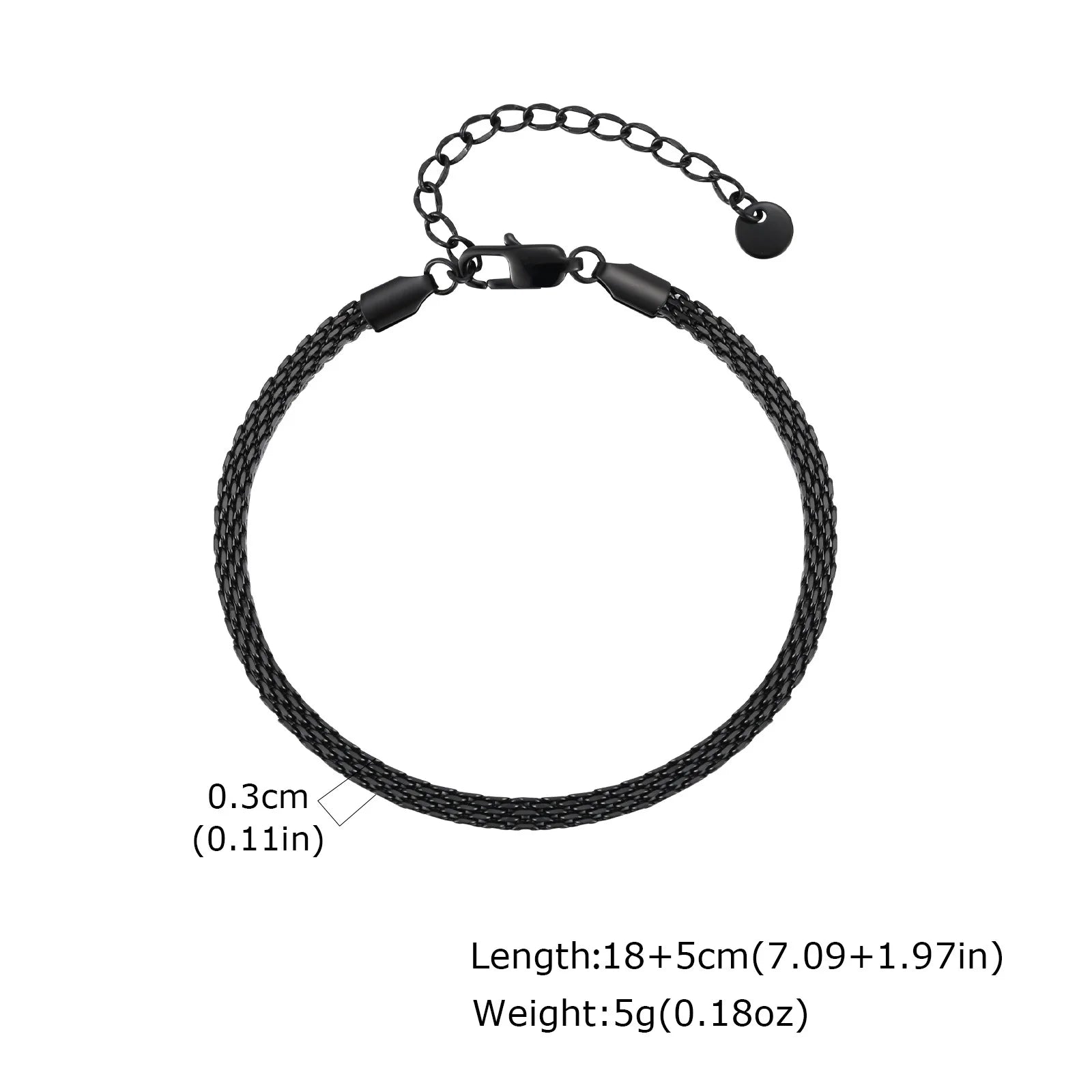 Minimal Mesh Chain Bracelet 8mm — Stainless Steel