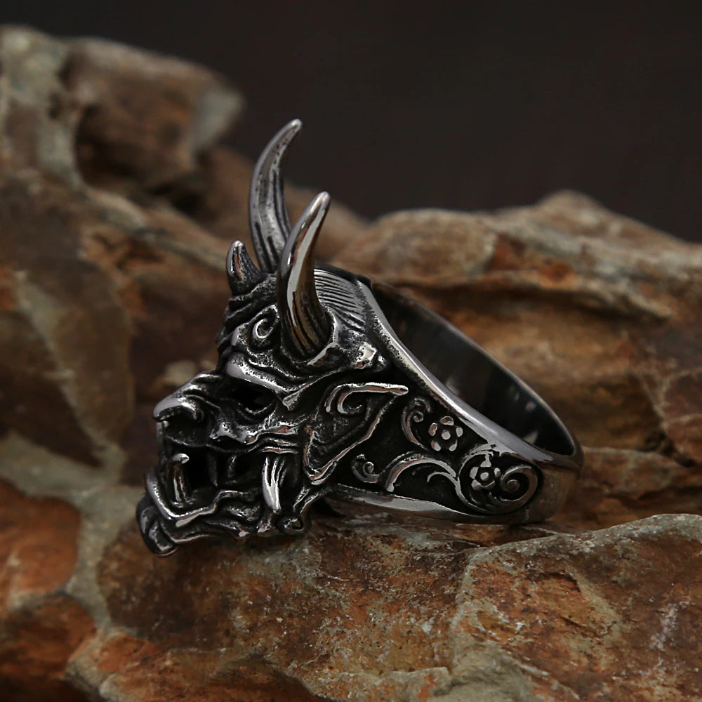 Gothic Skull Mask Ring — Stainless Steel