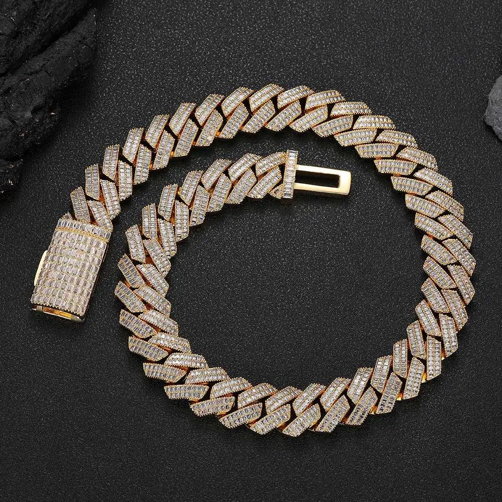 Iced Out Cuban Chain Necklace Stainless Steel 20MM