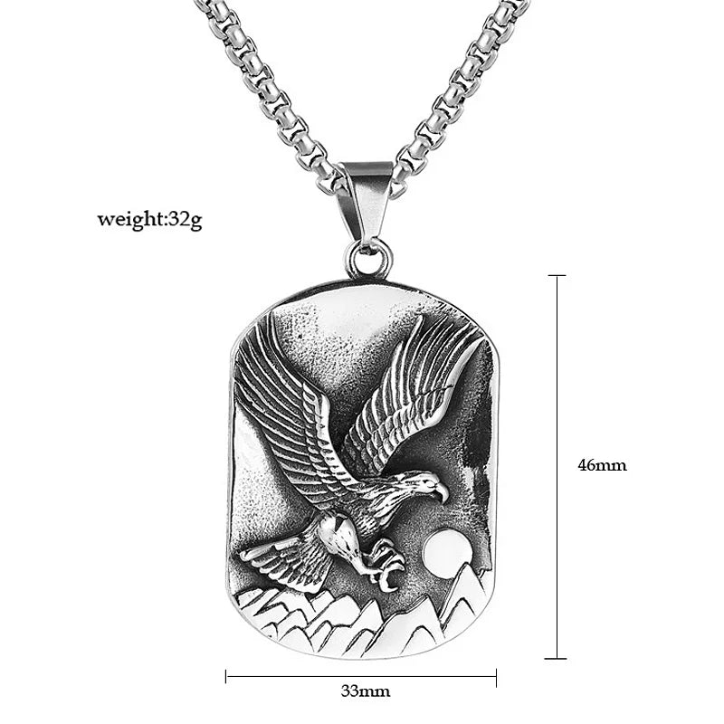 Eagle Wings Pendant Necklace — Stainless Steel