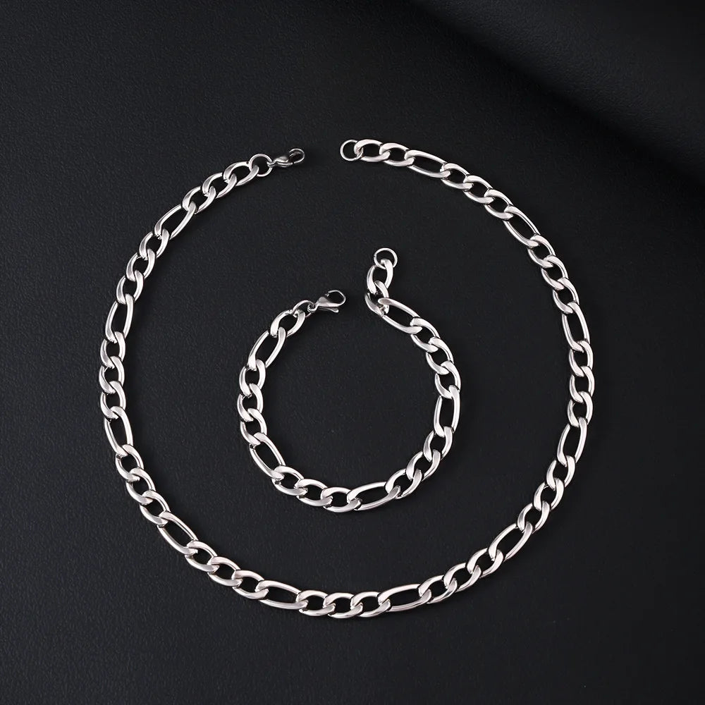 Figaro Steel Chain 316L 5mm/7mm/9mm