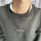 Thorns Bat Pendant Necklace — Stainless Steel